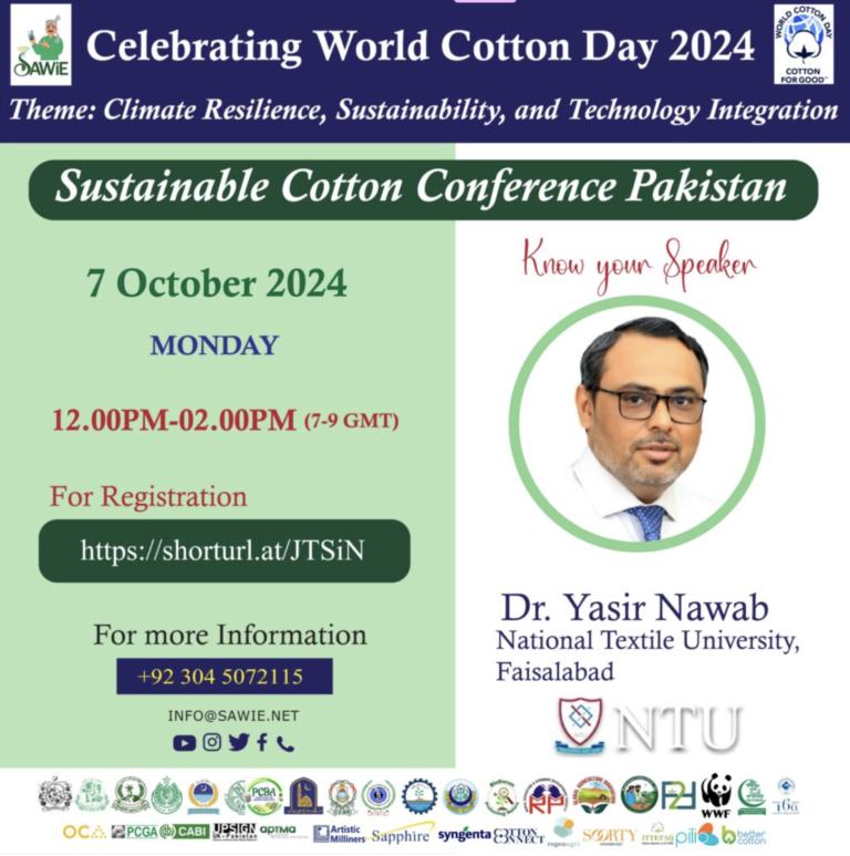 Speaker Spotlight: Dr. Yasir Nawab at the Sustainable Cotton Conference Pakistan 2024